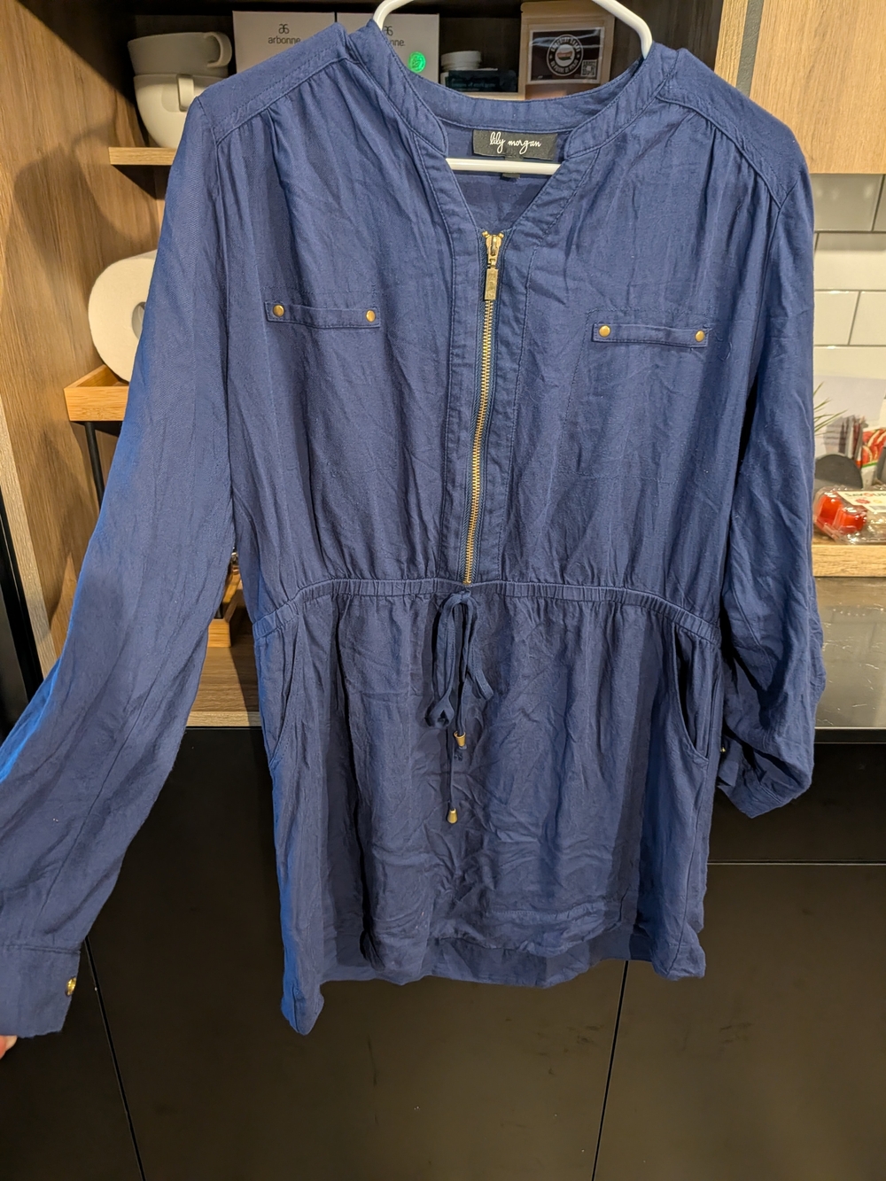 Blue Utility Drawstring Jacket by Lily Morgan
